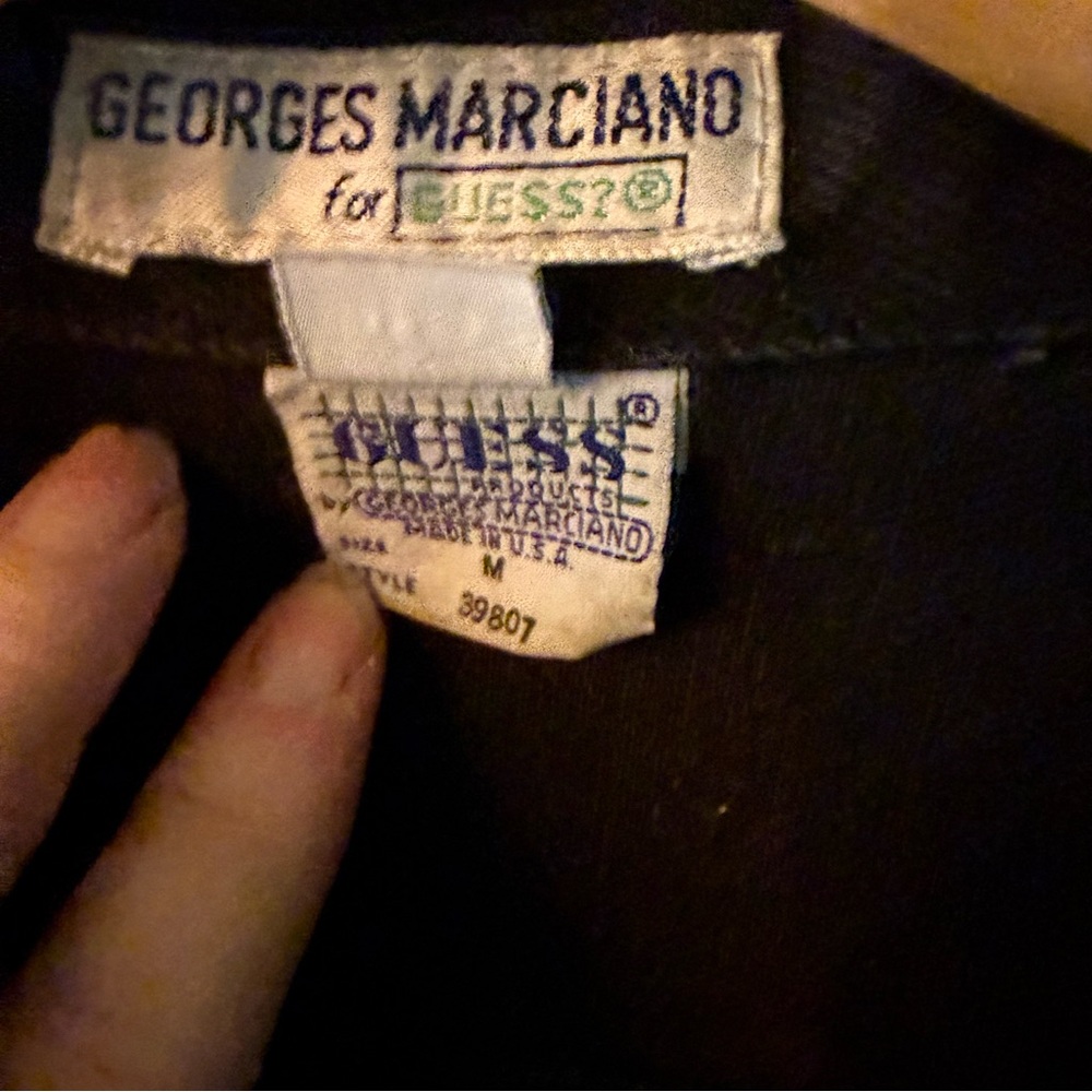 Vintage Guess by Georges Marciano Black Denim Jacket The Clash “London Calling” - Picture 4 of 7